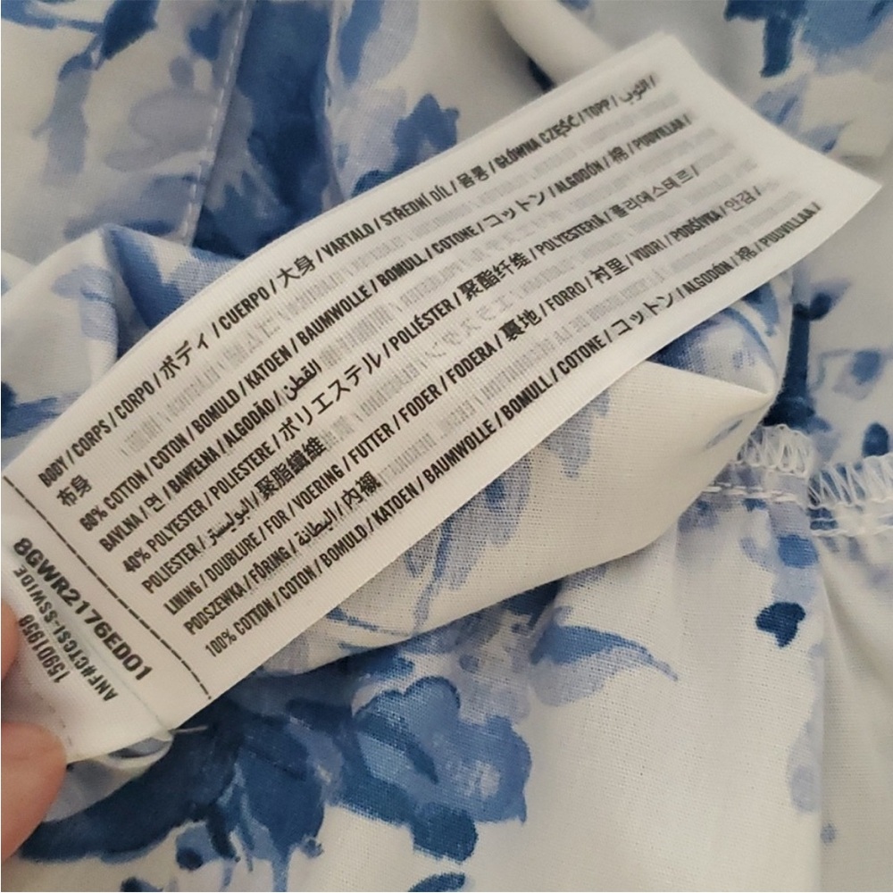 Abercrombie & Fitch Blue and White Floral Midi Dress - Picture 8 of 10